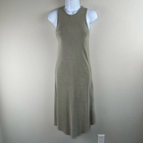Young Fabulous Broke Stretchy Gray Ribbed Sleeveless Racerback Midi Dress SM/Med - Picture 12 of 12